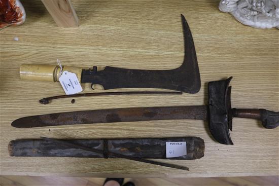 A Burmese dagger and one other